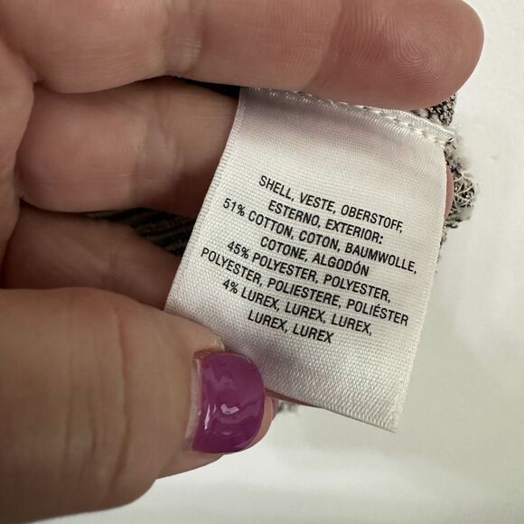 Postmark Anthropologie Boucle Tweed Top Tee S Short Sleeve Zipper Casual Boho - Picture 7 of 9